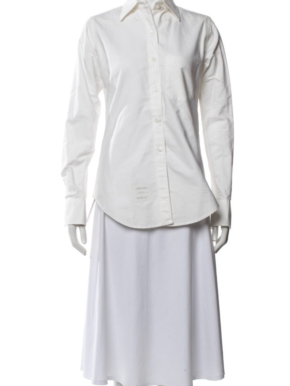 Thom Browne White Button-Up Top Shirt